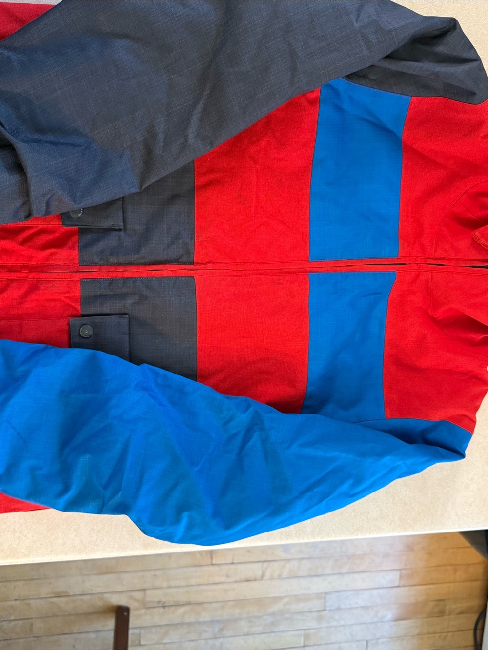 Volcom Men's Red, Blue & Black Colorblock Ski Jacket